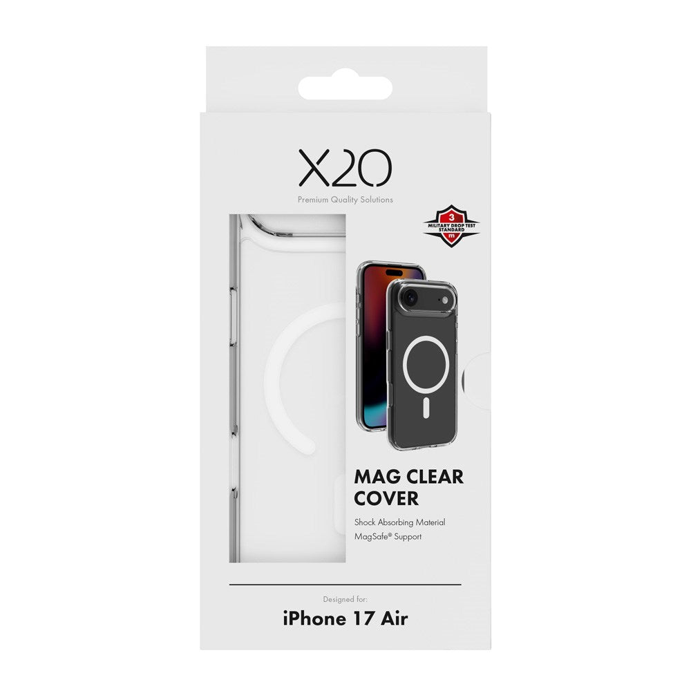 X2O iPhone Air Mag Clear Skal - MagSafe Kompatibel - Genomskinlig