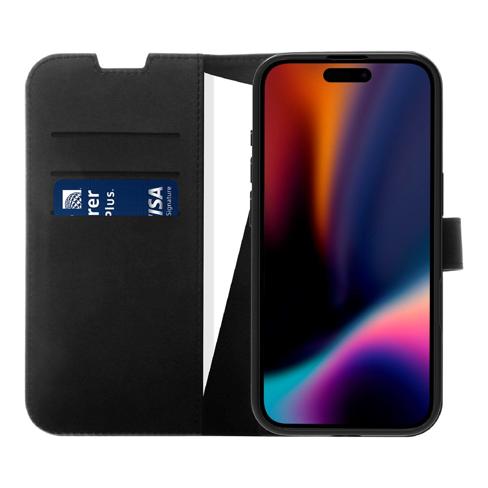 X2O iPhone 17 Classic Wallet Fodral - Korthållare & Stativfunktion - Svart