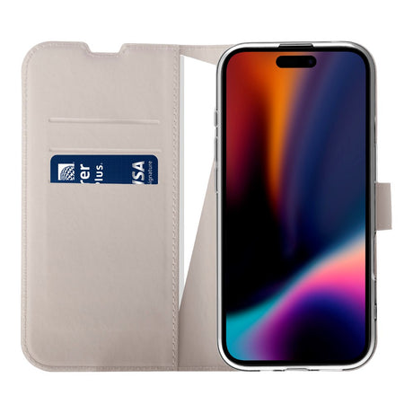 X2O iPhone 17 Classic Wallet Fodral - Korthållare & Stativfunktion - Beige
