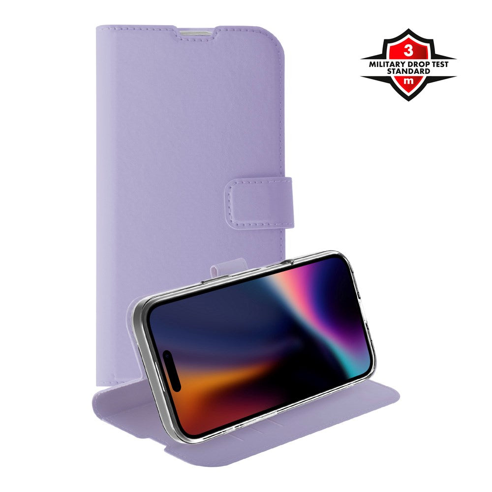 X2O iPhone 17 Classic Wallet Fodral - Korthållare & Stativfunktion - Lila