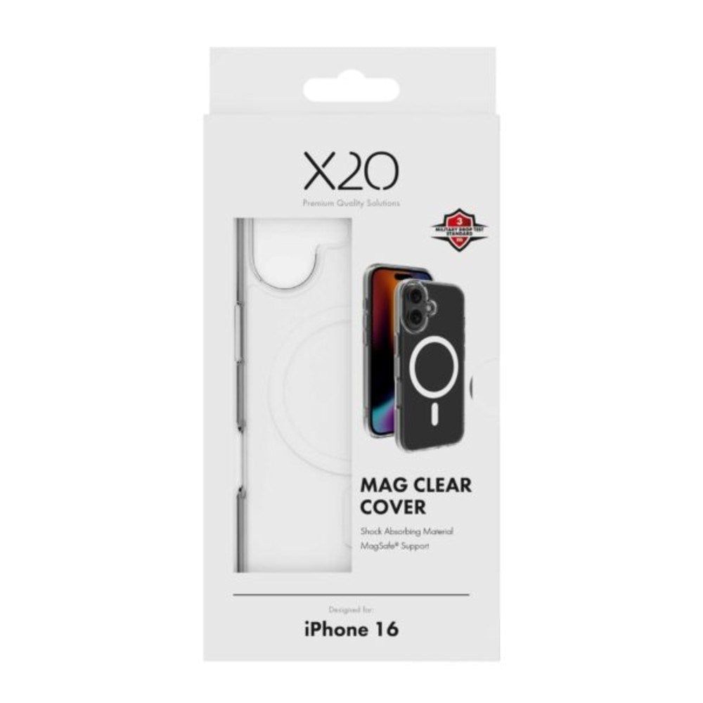 iPhone 16 X2O Mag Clear Skal - MagSafe Kompatibel - Genomskinlig
