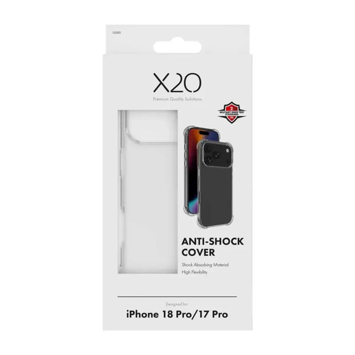iPhone 18 Pro / 17 Pro X2O Anti-Shock Skal - Genomskinlig