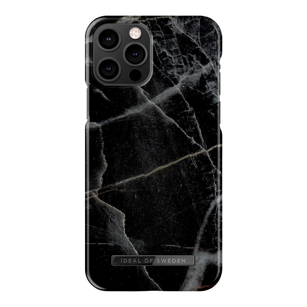 iPhone 12 / 12 Pro iDeal of Sweden Fashion Skal - Black Thunder Marble