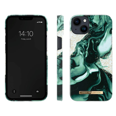 iPhone 14 Plus iDeal Of Sweden Fashion Skal - Golden Olive Marble