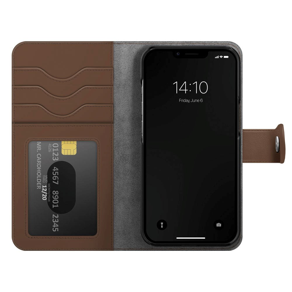 iPhone 15 Pro iDeal Of Sweden Magnet Wallet+ Plånboksfodral - Brun