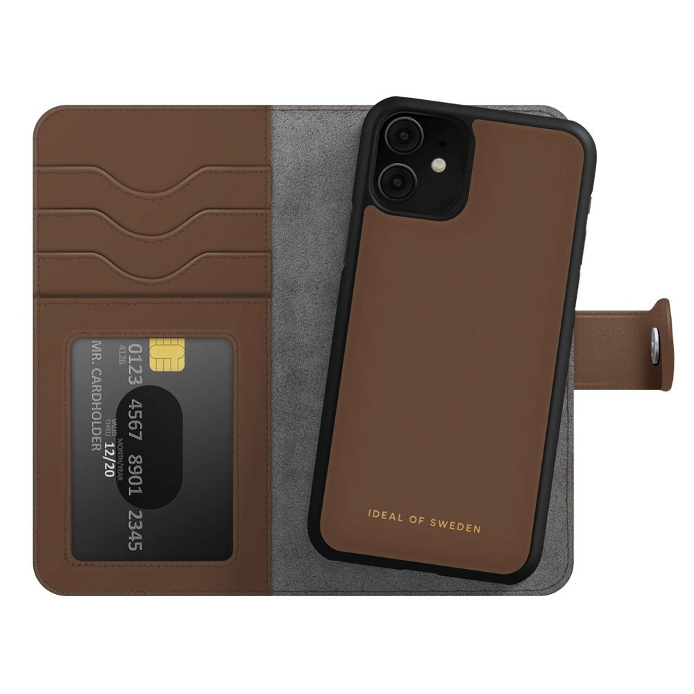 iPhone 11 iDeal Of Sweden Magnet Wallet+ Plånboksfodral - Brun