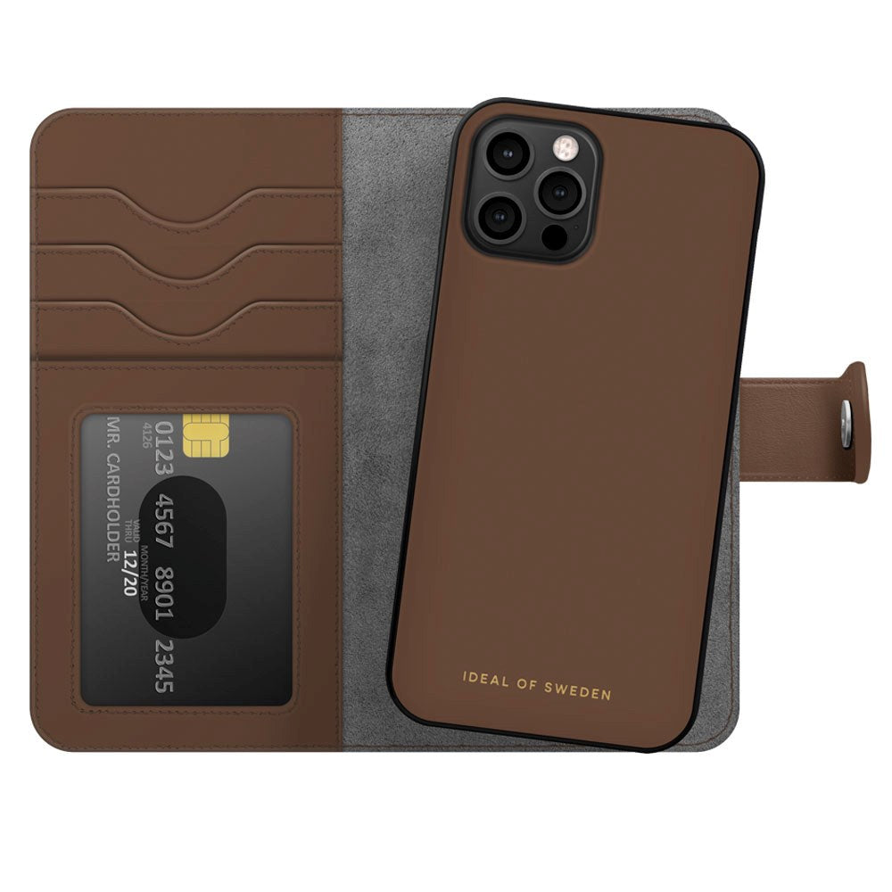 iPhone 12 / 12 Pro iDeal Of Sweden Magnet Wallet+ Plånboksfodral - Brun