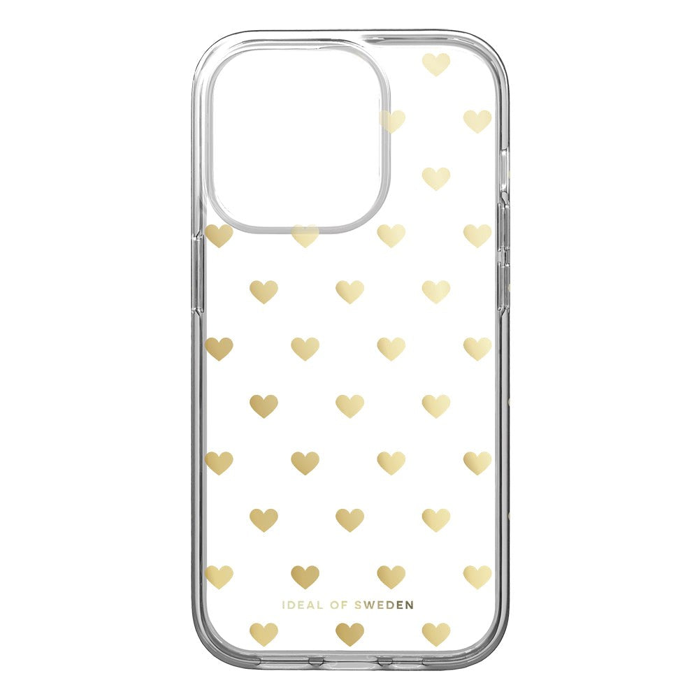 iPhone 14 Pro iDeal Of Sweden Clear Skal - Golden Hearts