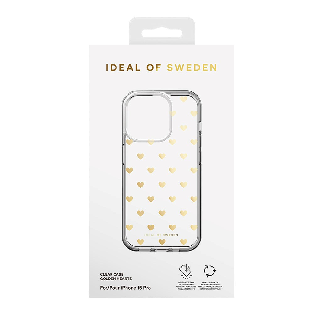 iPhone 15 Pro iDeal Of Sweden Clear Skal - Golden Hearts