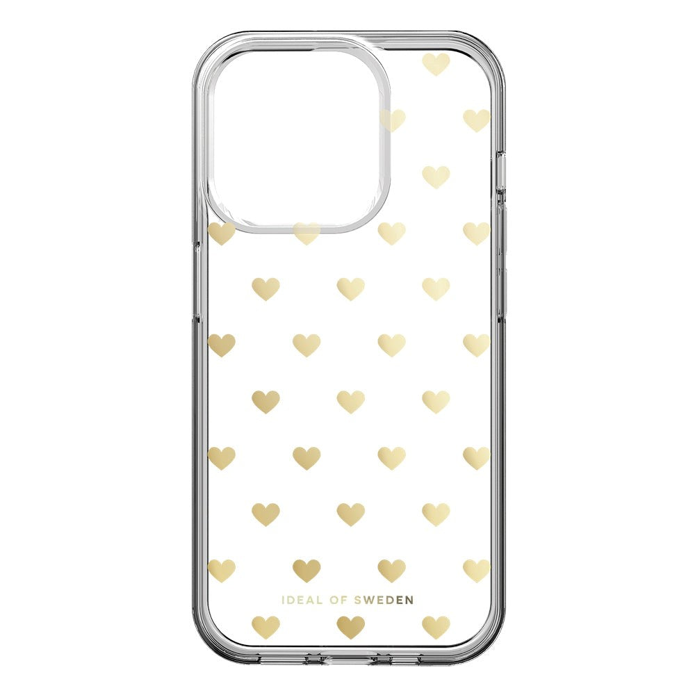 iPhone 15 Pro iDeal Of Sweden Clear Skal - Golden Hearts