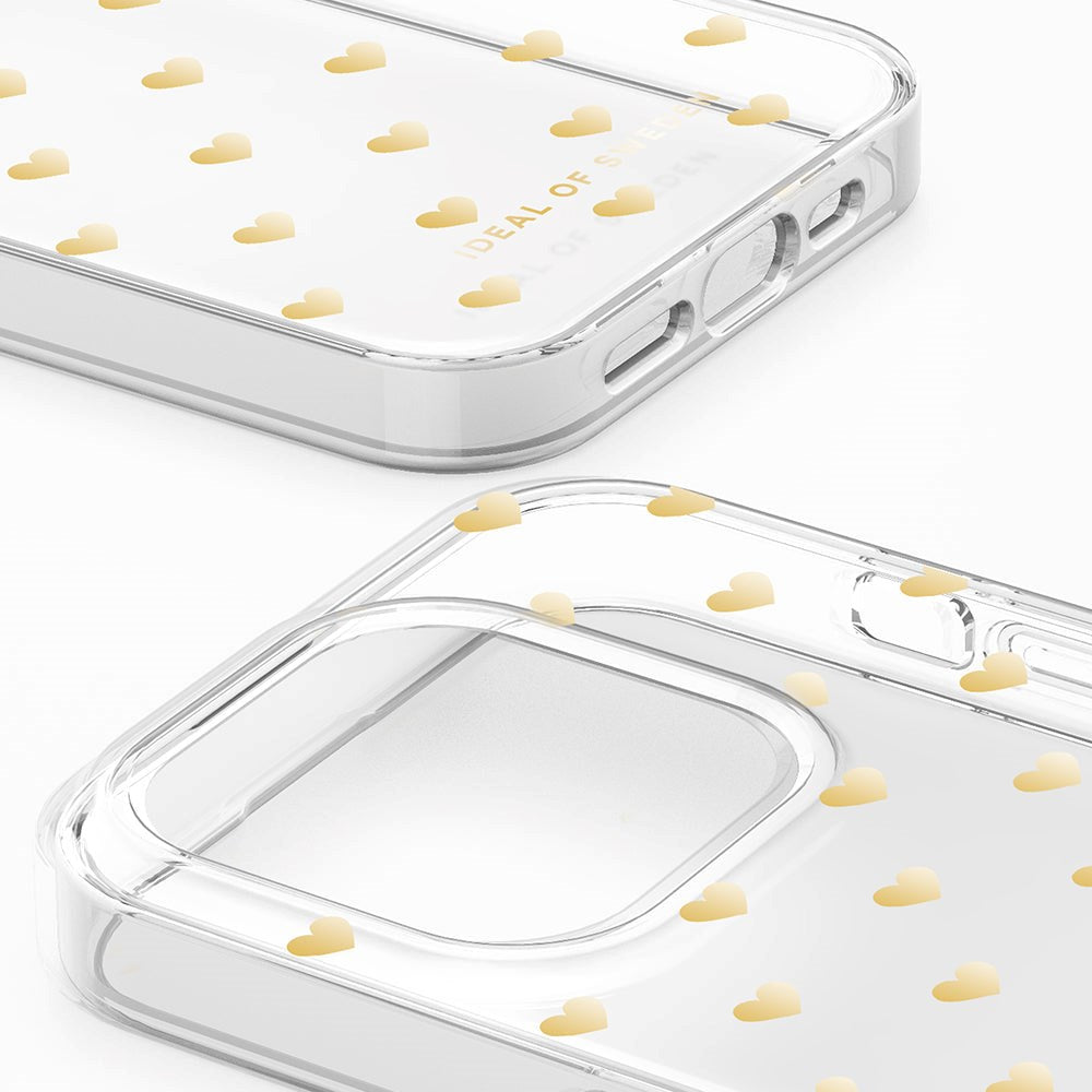 iPhone 15 Pro iDeal Of Sweden Clear Skal - Golden Hearts