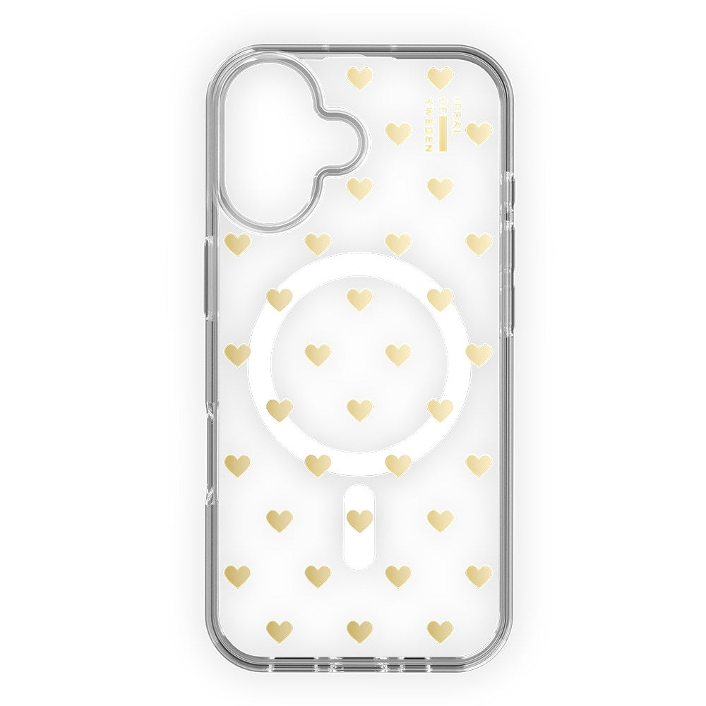 iPhone 16 iDeal Of Sweden Clear Skal - MagSafe Kompatibel - Golden Hearts