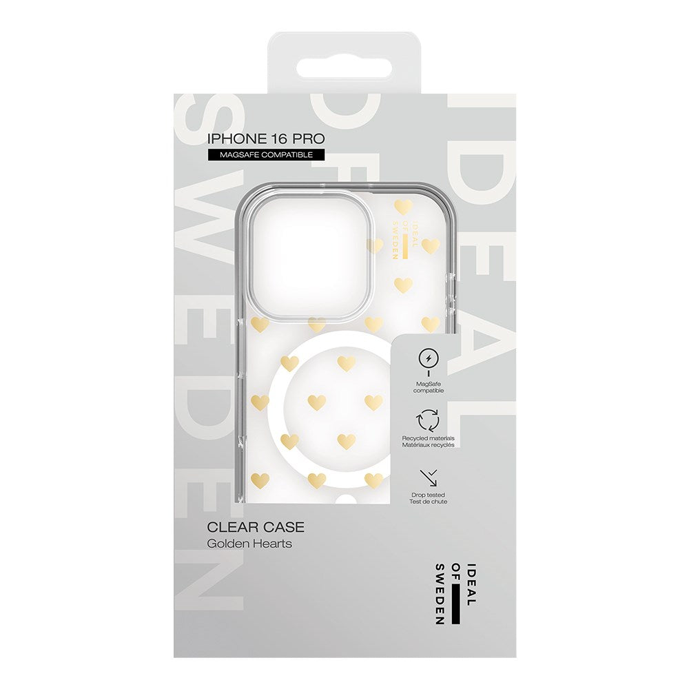 iPhone 16 Pro iDeal Of Sweden Clear Skal - MagSafe Kompatibel - Golden Hearts