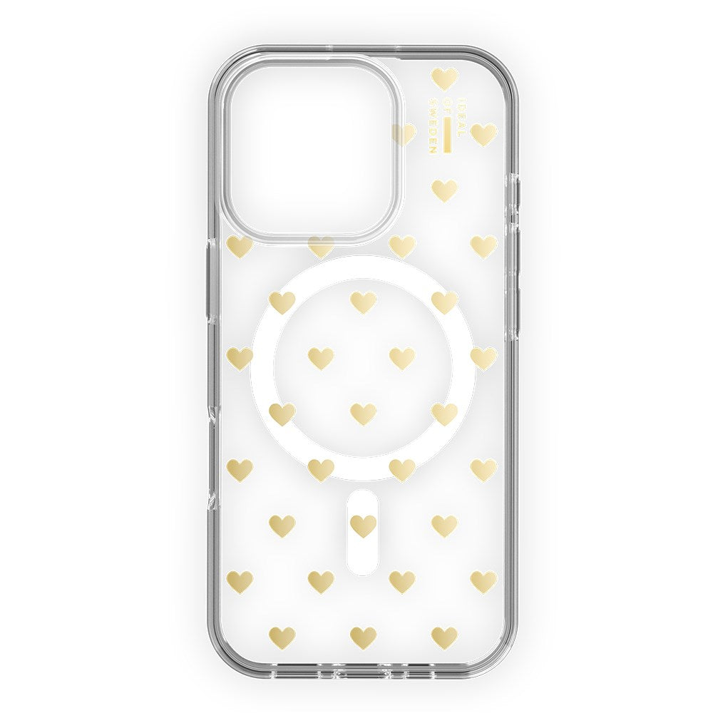 iPhone 16 Pro iDeal Of Sweden Clear Skal - MagSafe Kompatibel - Golden Hearts