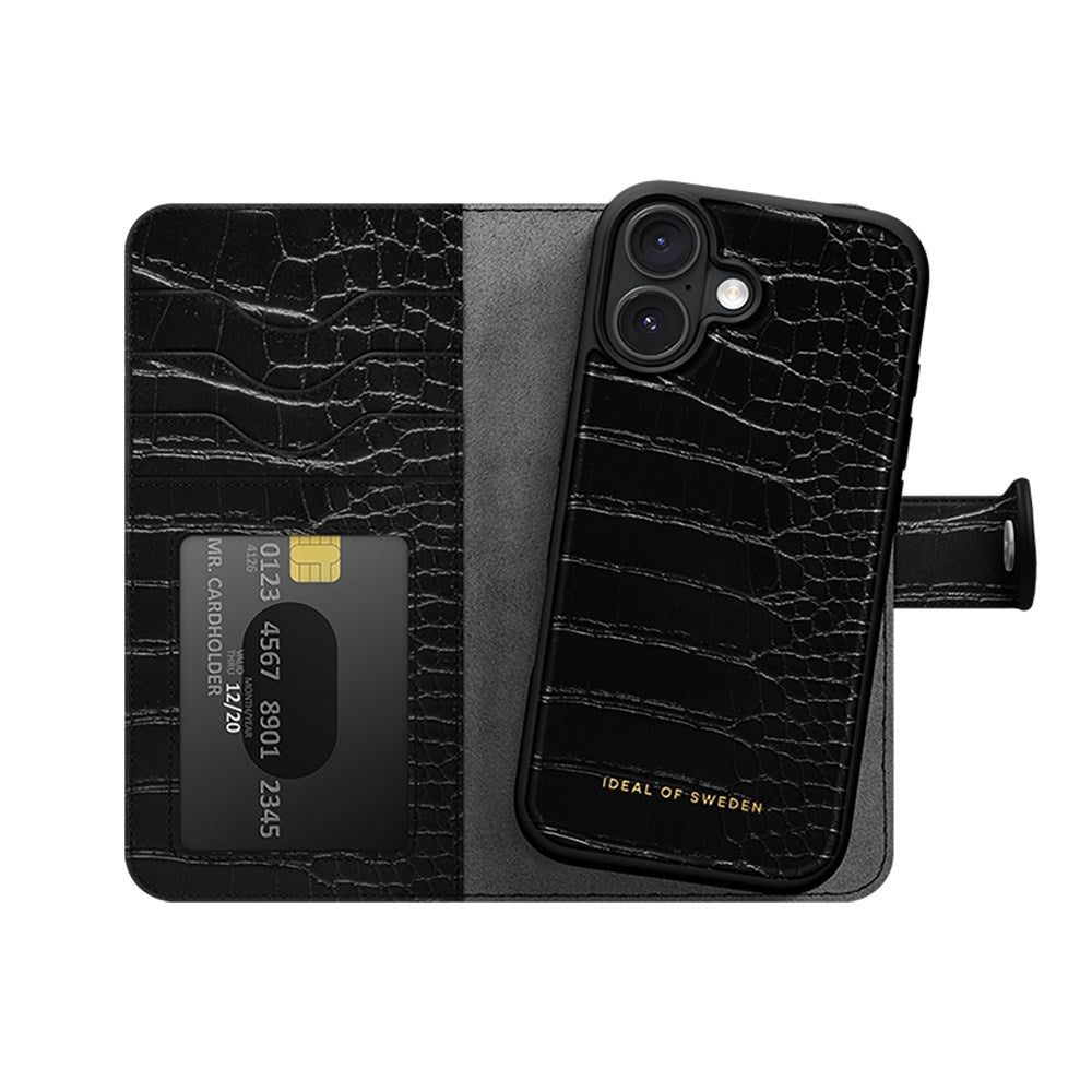 iPhone 16 iDeal Of Sweden Magnet Wallet+ Plånboksfodral - Croco