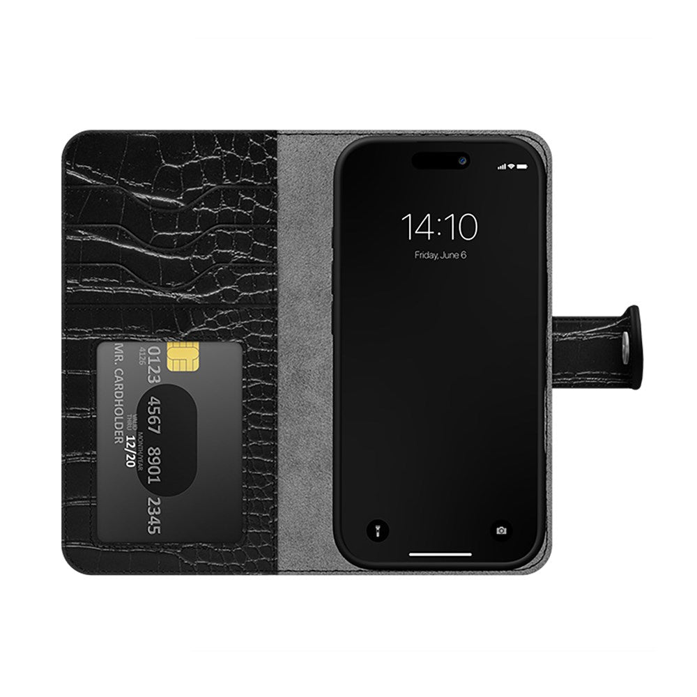 iPhone 16 Pro Max iDeal Of Sweden Magnet Wallet+ Plånboksfodral - Croco