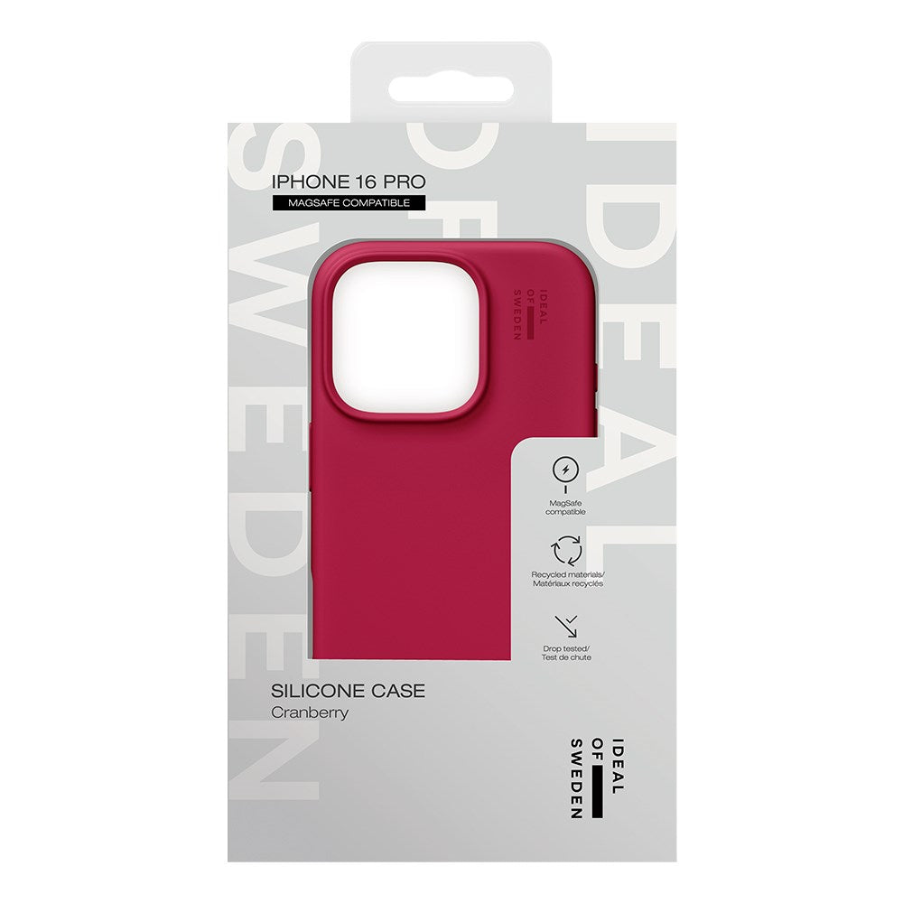 iPhone 16 Pro iDeal Of Sweden Silicone Skal - MagSafe-Kompatibelt - Cranberry