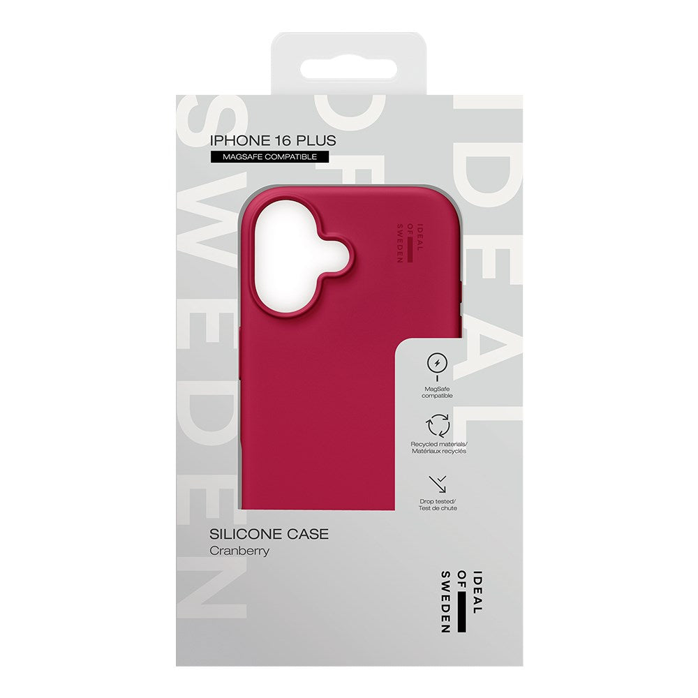 iPhone 16 Plus iDeal Of Sweden Silicone Skal - MagSafe-Kompatibelt - Cranberry