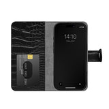 iPhone 16 iDeal Of Sweden Magnet Wallet+ Plånboksfodral - Black Croco