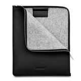 Woolnut iPad Pro 12,9" (2022/2021/2020/2018) / iPad Pro 13" (2024) Äkta Läder Folio Sleeve - Sort