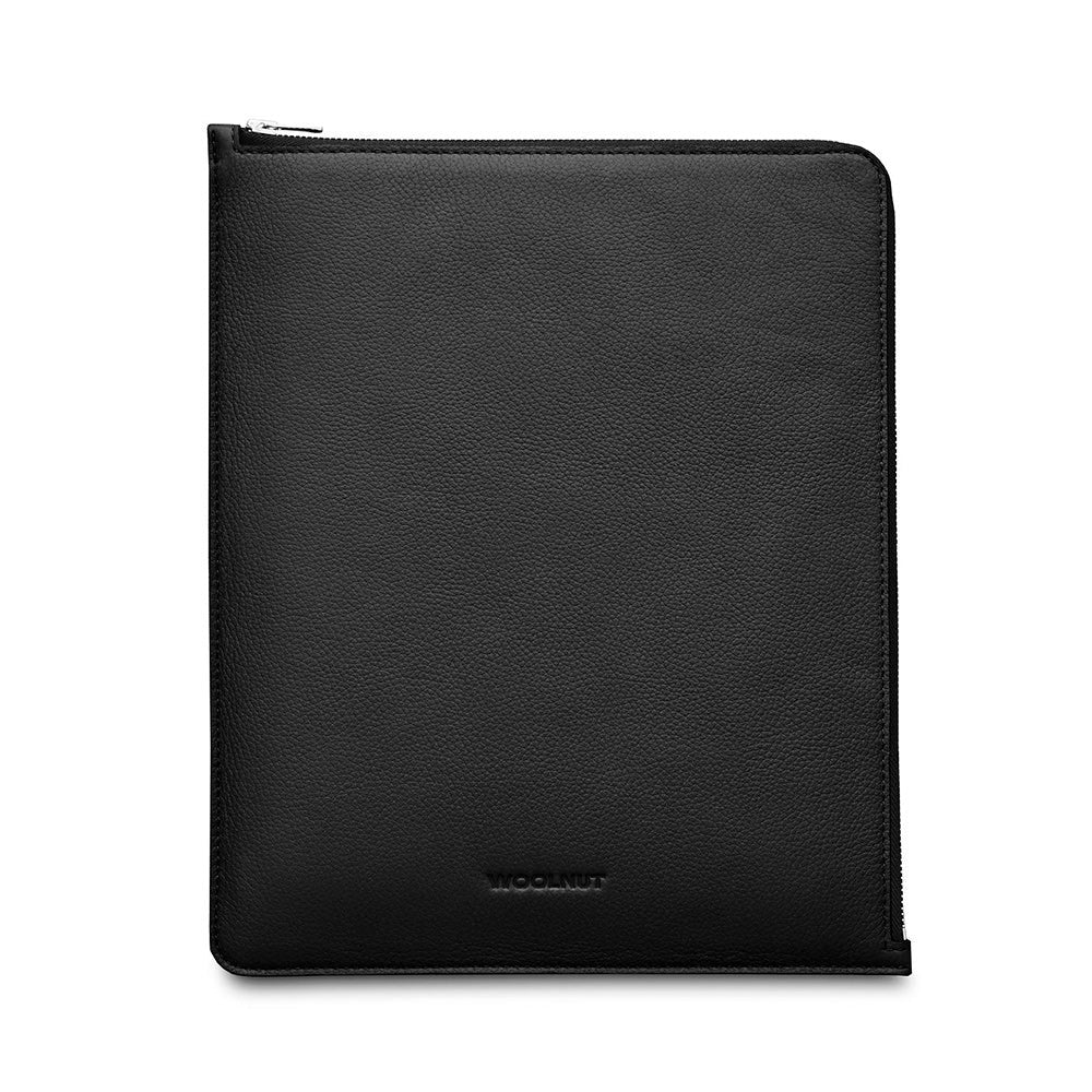 Woolnut iPad Pro 12,9" (2022/2021/2020/2018) / iPad Pro 13" (2024) Äkta Läder Folio Sleeve - Sort