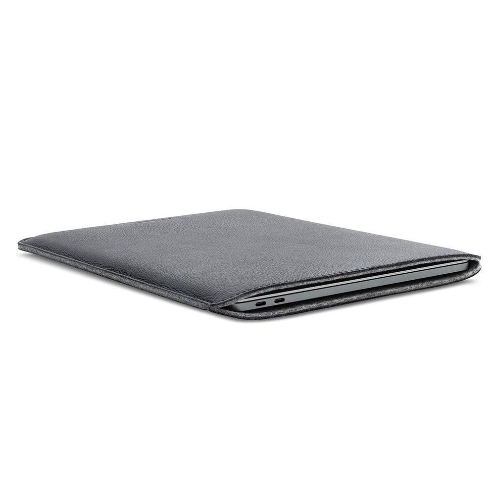 Woolnut Ægte Læder Sleeve Til MacBook / Laptop 13" (315 x 220mm) - Grå