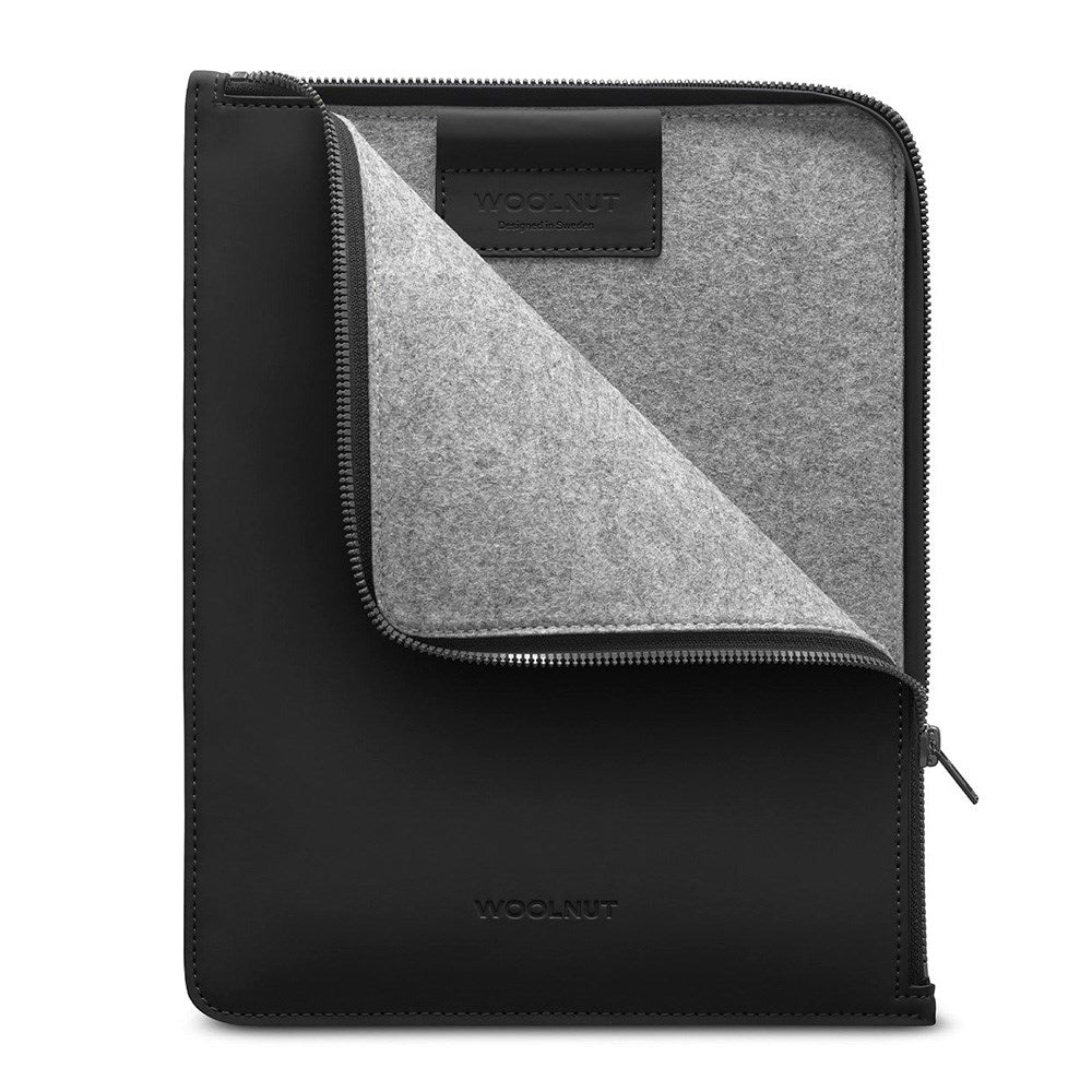 Woolnut PU Konstläder Folio Sleeve för iPad / Surfplatta (295 x 230mm) - Svart