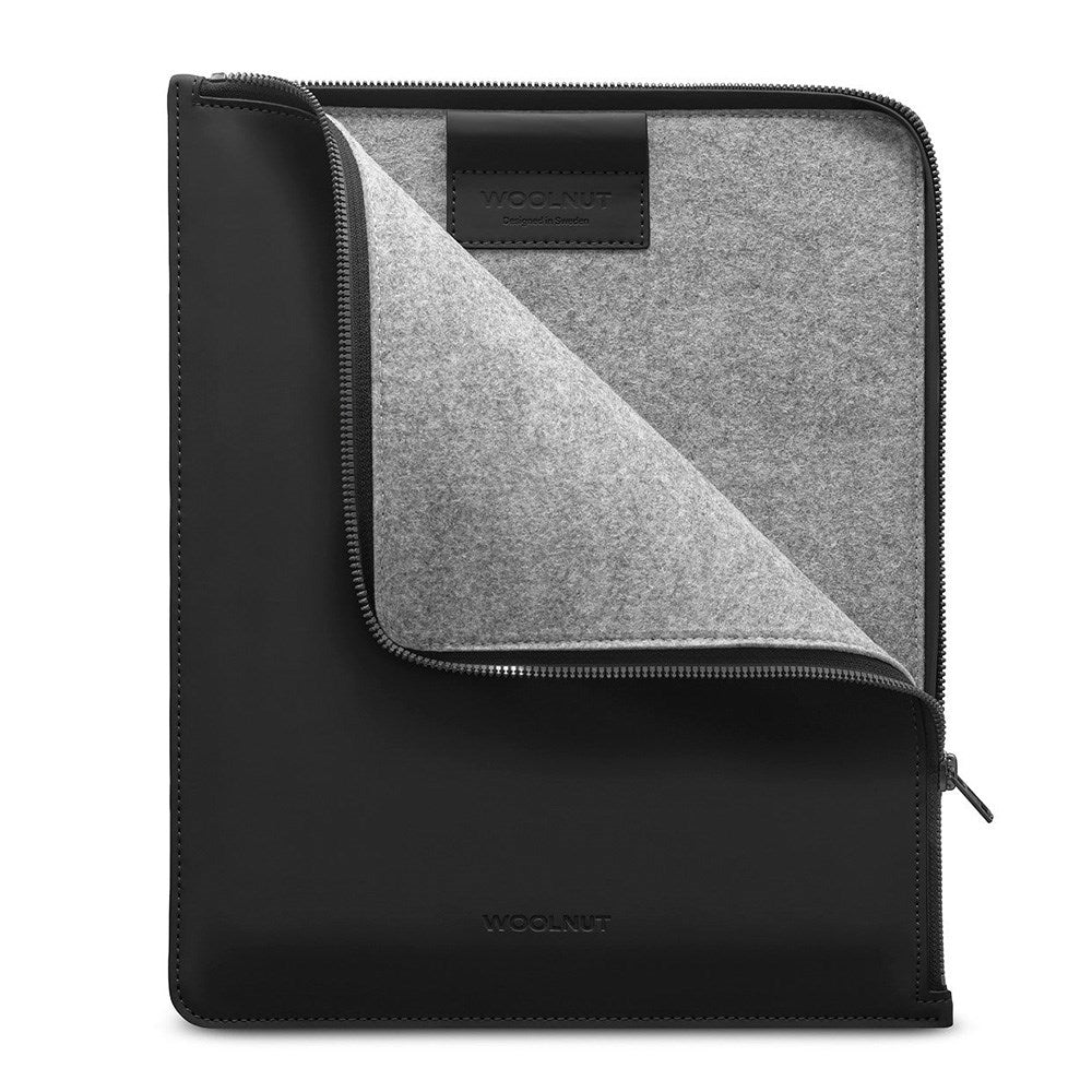 Woolnut PU Konstläder Folio Sleeve för iPad / Surfplatta (325 x 265mm) - Svart