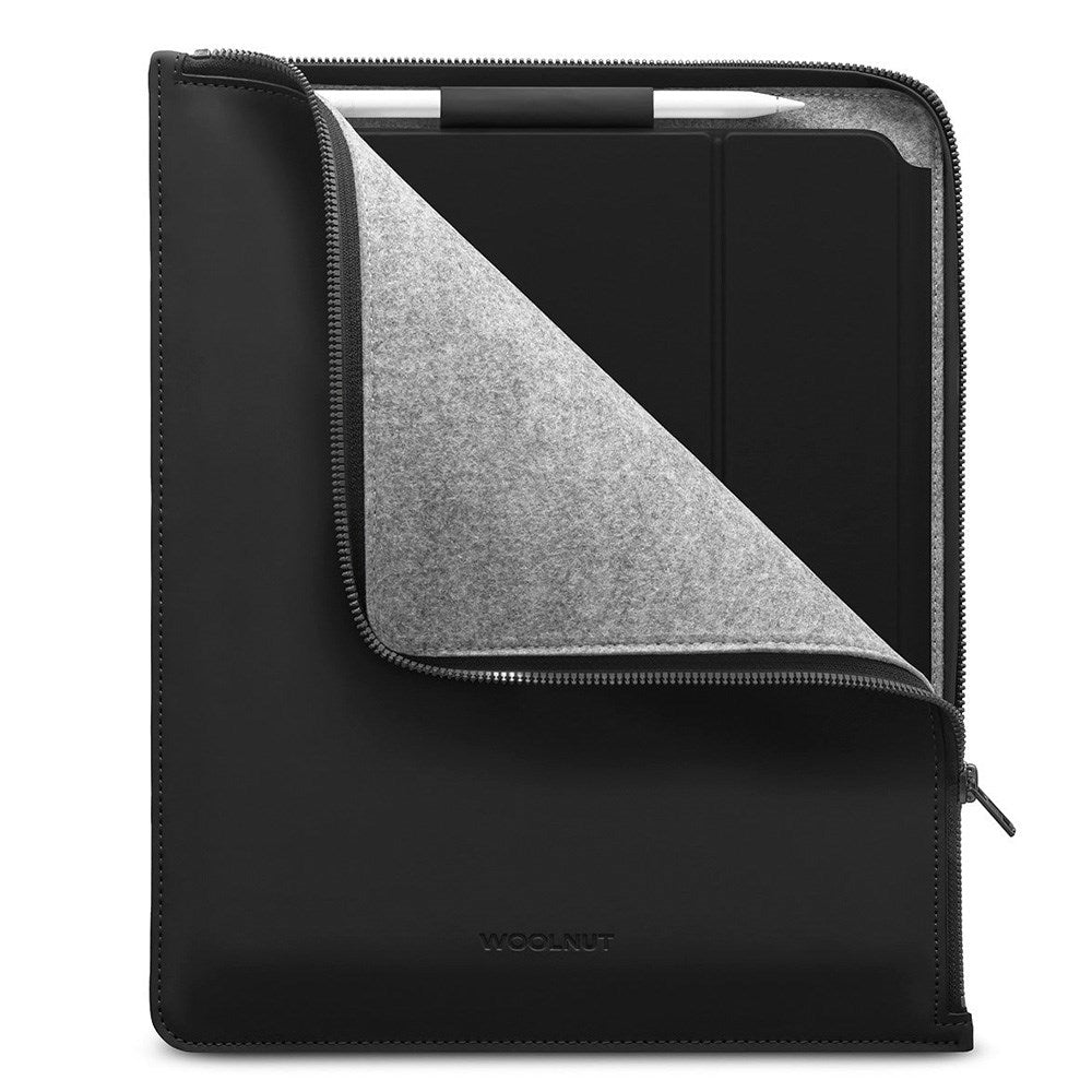 Woolnut PU Konstläder Folio Sleeve för iPad / Surfplatta (325 x 265mm) - Svart