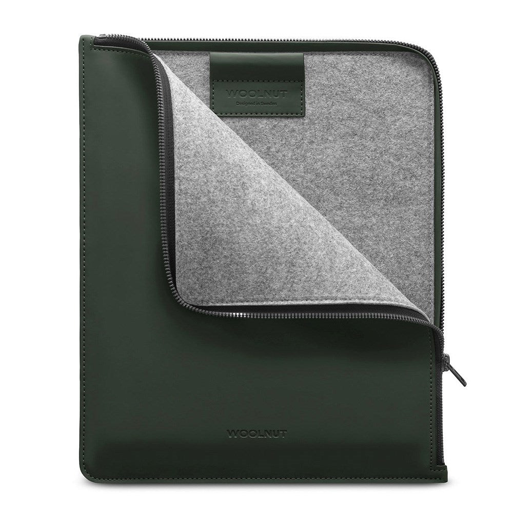 Woolnut PU Konstläder Folio Sleeve för iPad / Surfplatta (325 x 265mm) - Grön