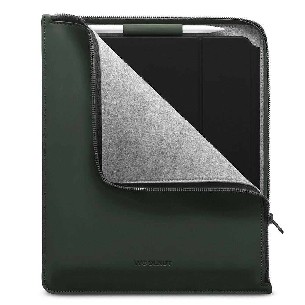 Woolnut PU Konstläder Folio Sleeve för iPad / Surfplatta (325 x 265mm) - Grön