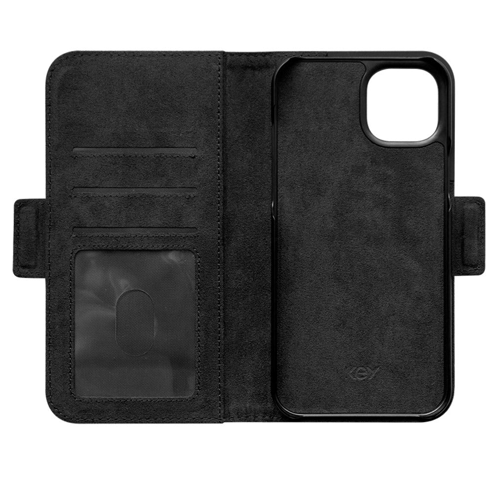 iPhone 14 Plus Key Nordfjord Slim Wallet Plånboksfodral - Svart