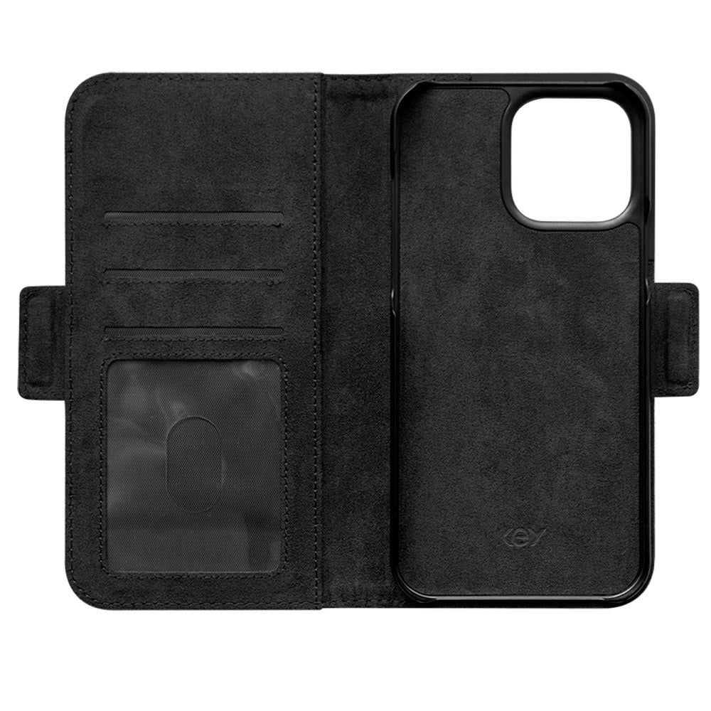 iPhone 14 Pro Key Nordfjord Slim Wallet Plånboksfodral - Svart