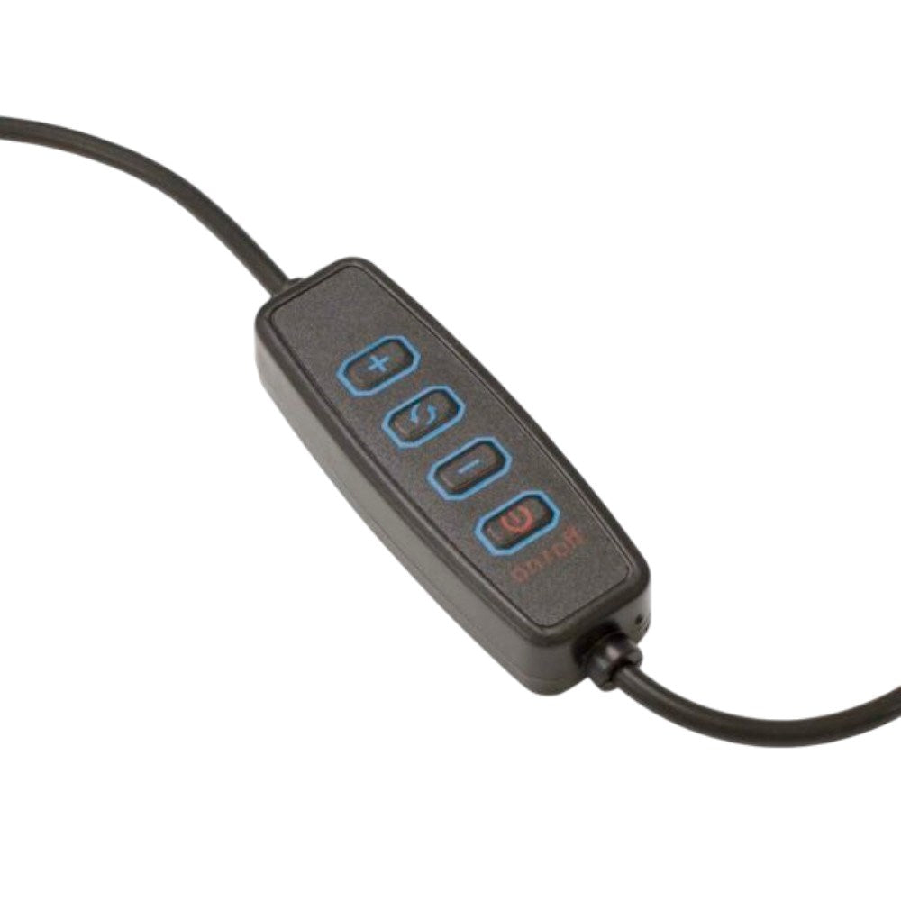 White Shark 1200lm Ringlampa med Stativ & Mobilhållare - 20cm - Svart