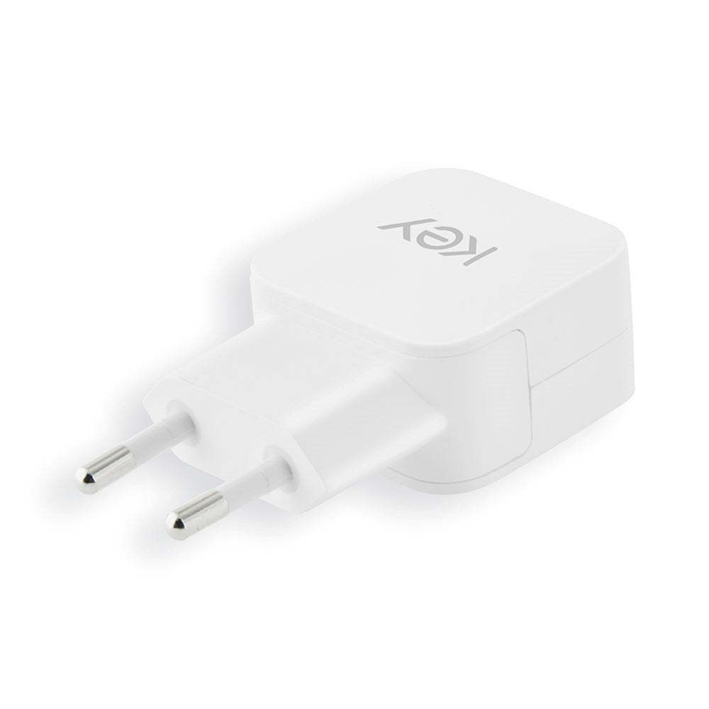 KEY Power 12W Väggladdare med USB-A - med Lightning Kabel - Vit