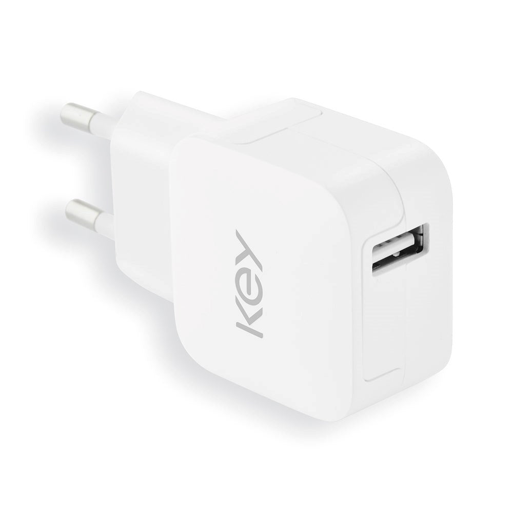 KEY Power 12W Väggladdare med USB-A - med Lightning Kabel - Vit