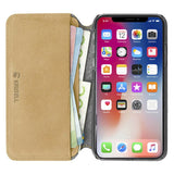 Krusell Broby Slim Wallet iPhone XS/X Suede Flip Case - Beige