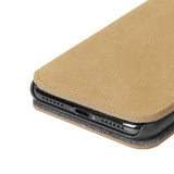 Krusell Broby Slim Wallet iPhone XS/X Suede Flip Case - Beige