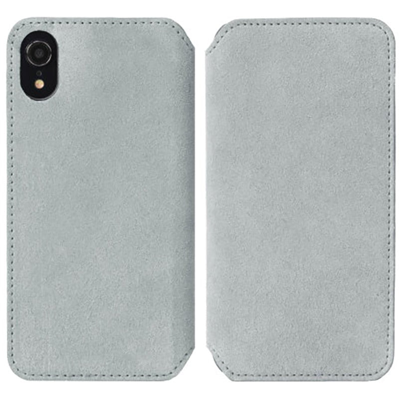 Krusell Broby Slim Wallet iPhone XR Suede Flip Case - Grey