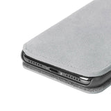 Krusell Broby Slim Wallet iPhone XR Suede Flip Case - Grey