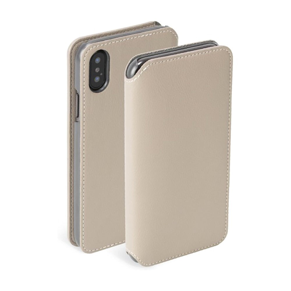 Krusell Pixbo 4 -kort foliocase iPhone xs Max Leather Flip Case - Beige