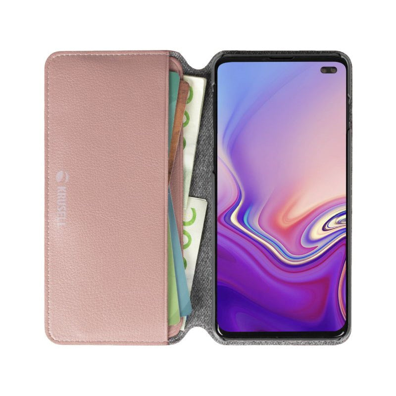 Samsung Galaxy S10+ (plus) Krusell Pixbo 4 Card FolioCase Plånboksfodral - Rosa