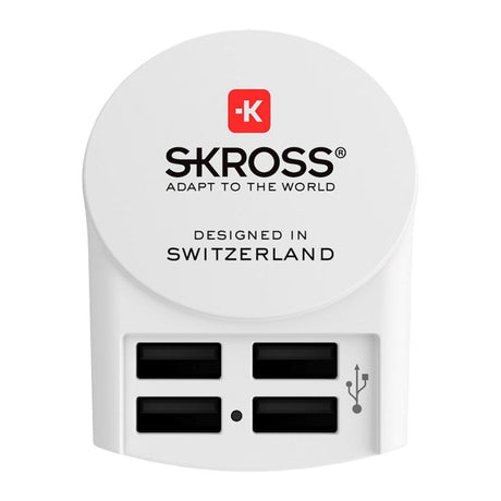 Skross Väggladdare m. 4 x USB-A 24W - Vit