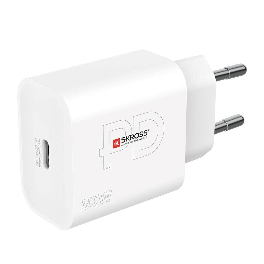 Skross PD 30W Väggladdare m. USB-C - Vit