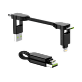 Rolling Square inCharge X USB-A och USB-C-kabel För Micro USB / USB-C / Lightning 6-In-1 100W - Svart