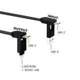 Rolling Square inCharge X Max USB-A / USB-C-kabel To Micro USB / USB-C / Lightning 6-In-1 100W - Svart