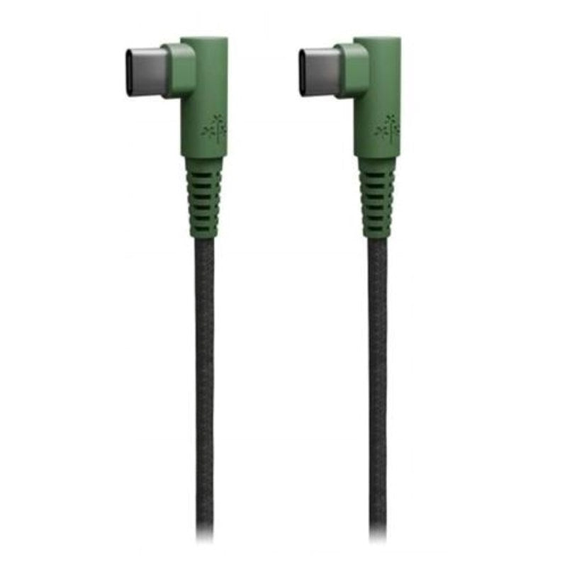 Hune Hiedra USB-C till USB-C Kabel med Vinklad Kontakt - 1,2 m - Grön