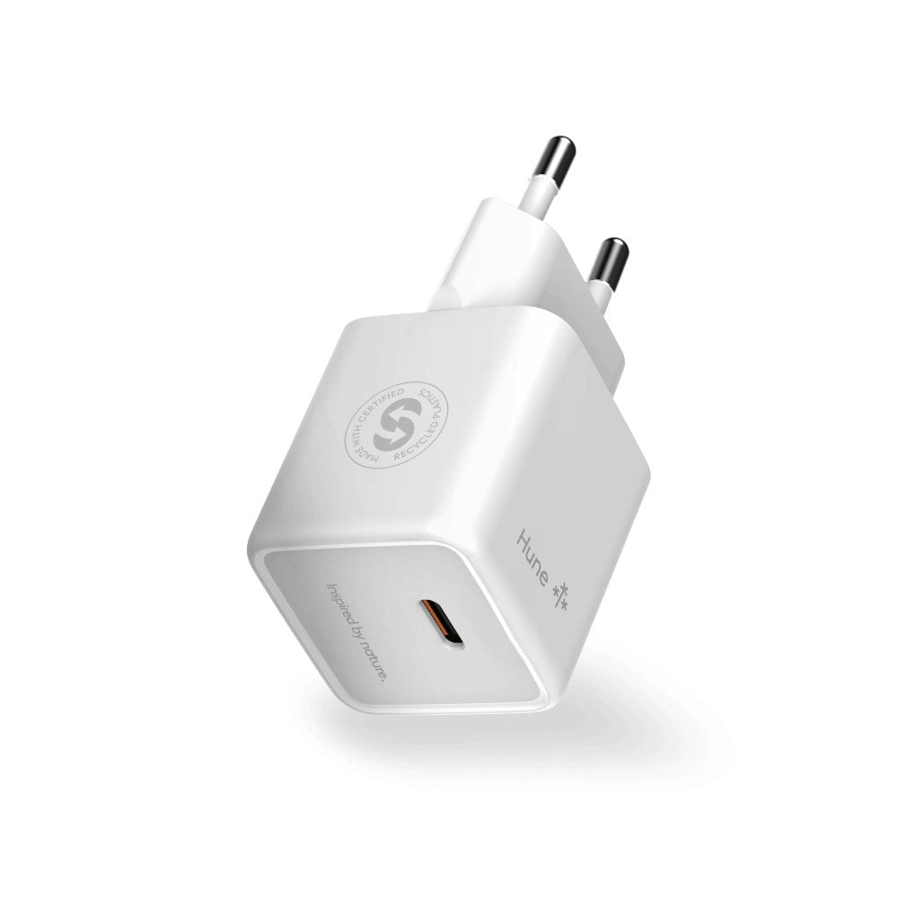 Hune Huron 20W Mini Väggladdare med USB-C - Vit