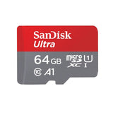 SanDisk MicroSDXC Minneskort m. Adapter - 64GB - Röd / Grå