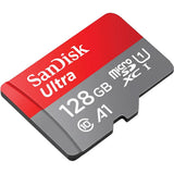 SanDisk MicroSDXC Minneskort m. Adapter - 128GB - Röd / Grå